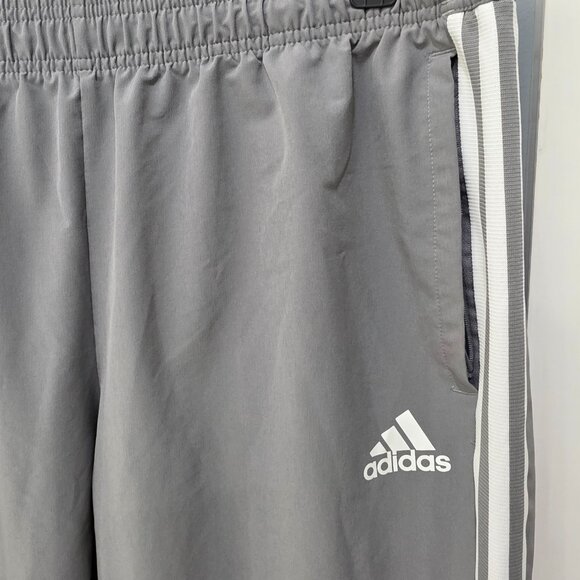 Adidas Gray & White Track Pants Size XL – 3 Stripes Athletic Joggers - Picture 3 of 8
